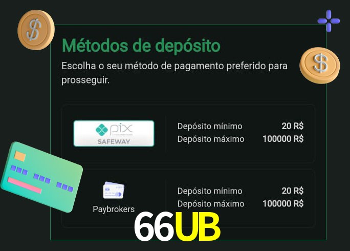 O cassino 66UB oferece uma grande variedade de métodos de pagamento